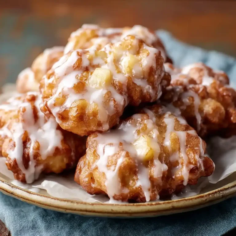 Baked Apple Fritters with Glaze