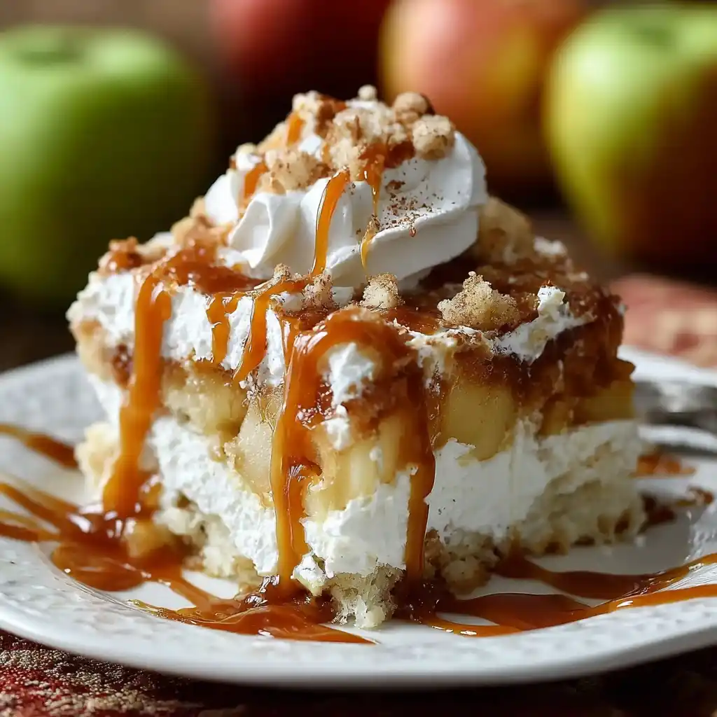 Caramel Apple Poke Cake