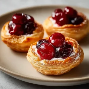 Cherry Cream Cheese Puff Pastries – Flaky, Sweet & Irresistible
