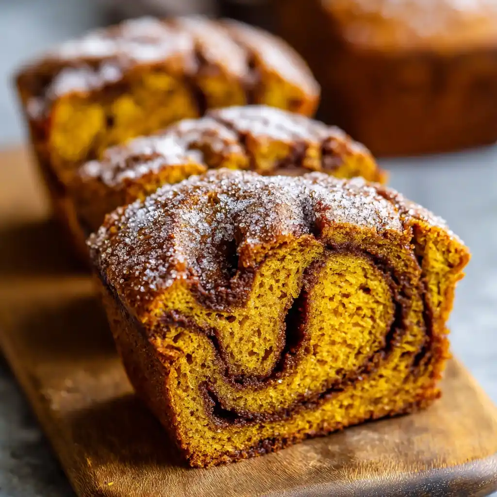 Cinnamon Swirl Pumpkin Bread Mini Loaves