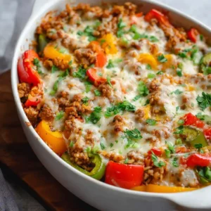 Easy One-Pan Stuffed Pepper Casserole