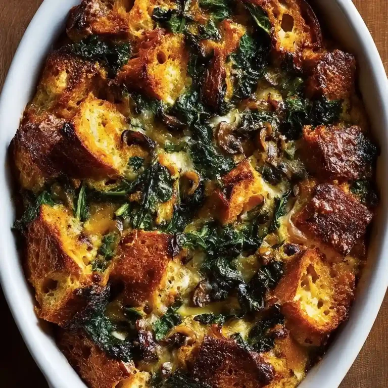 Kale and Mushroom Strata