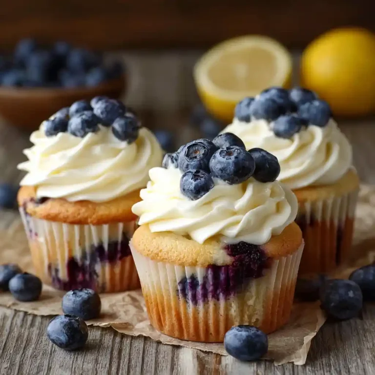 Lemon Blueberry Cupcakes with Cream Cheese Frosting