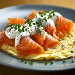 Savory Omelet with Salmon and Cream Cheese