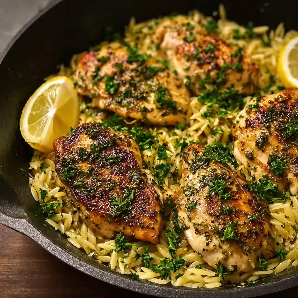 One-Pan Lemon Herb Chicken and Orzo