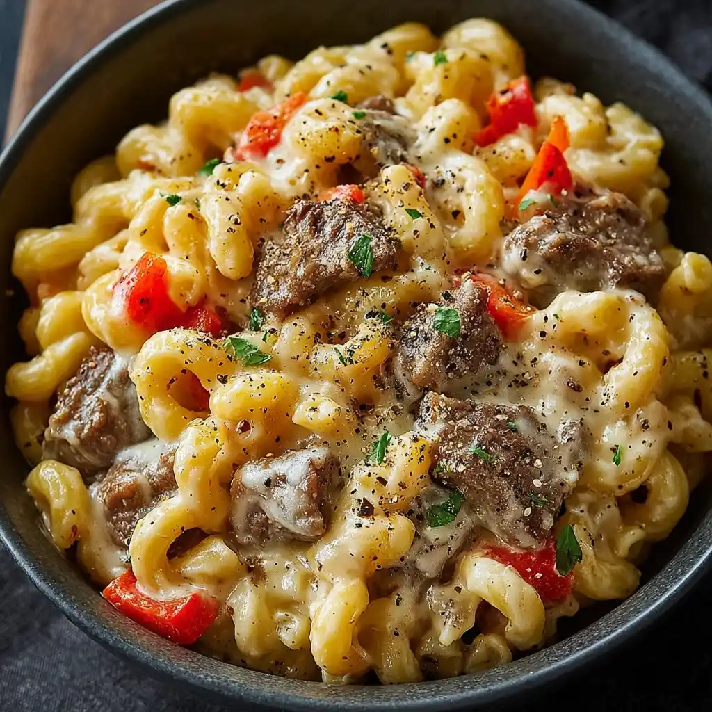 Philly Cheesesteak Mac and Cheese