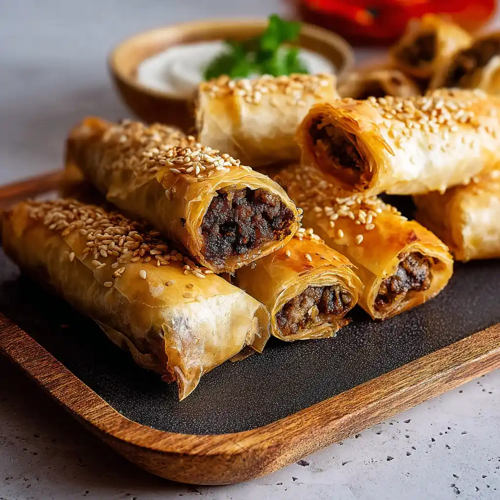 Phyllo Rolls with Ground Beef