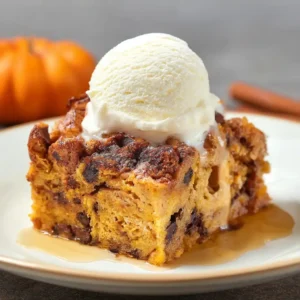 Pumpkin Chocolate Chip Bread Pudding