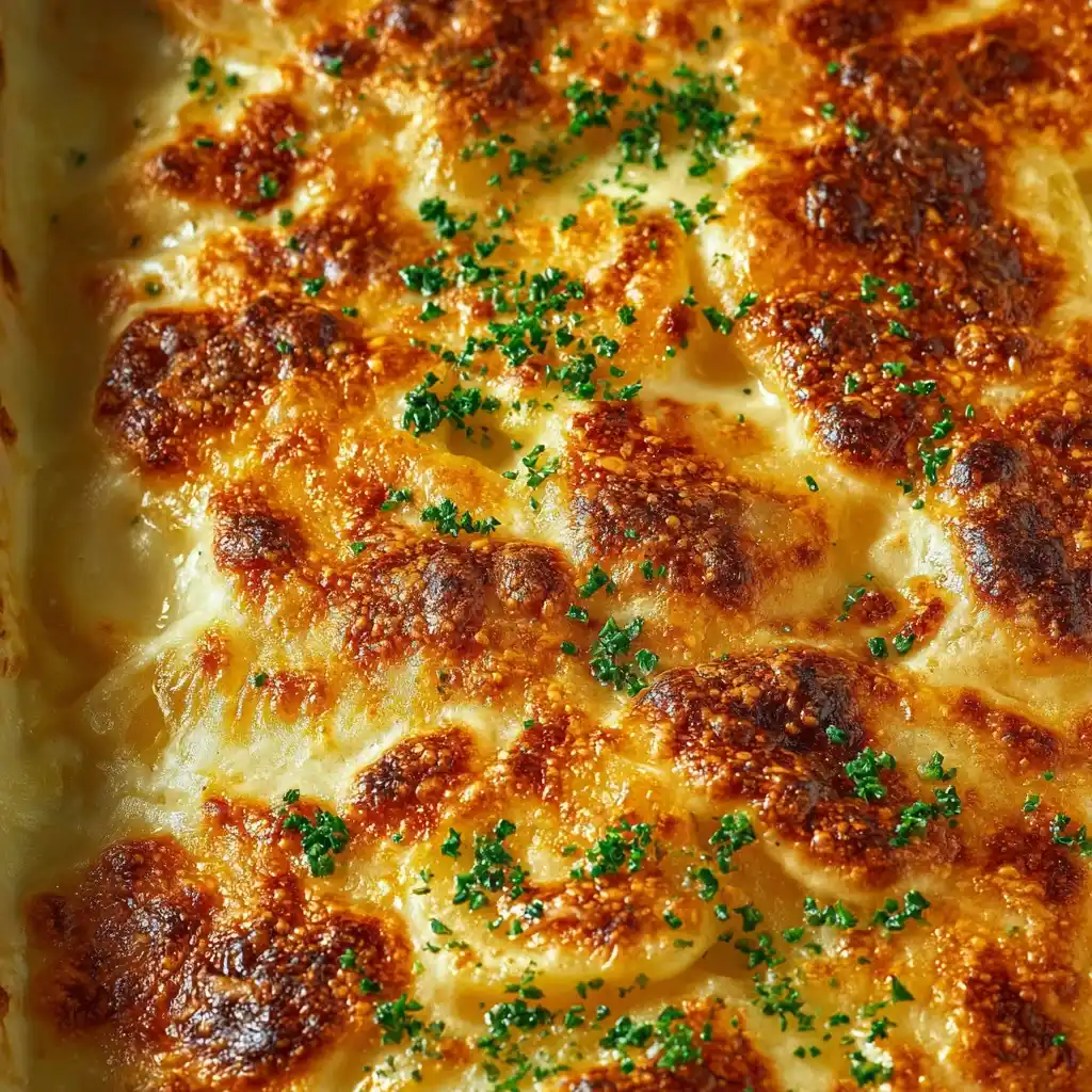Roasted Garlic Potatoes Gratin