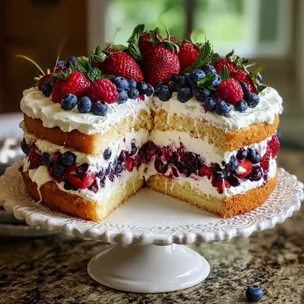 Strawberry And Blueberry Layer Cake