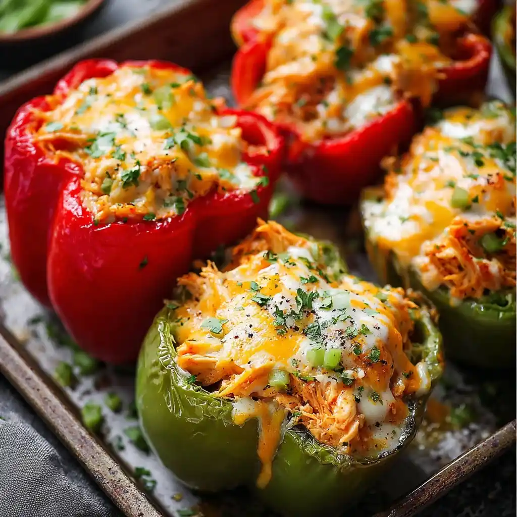 Whole30 Buffalo Chicken Peppers Recipe Paleo Stuffed Peppers Low Carb Buffalo Chicken Stuffed Peppers Whole30 Low Carb Pal...