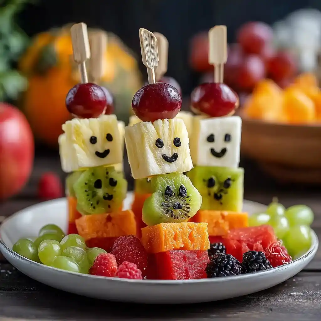 Ghostly Fruit Skewers