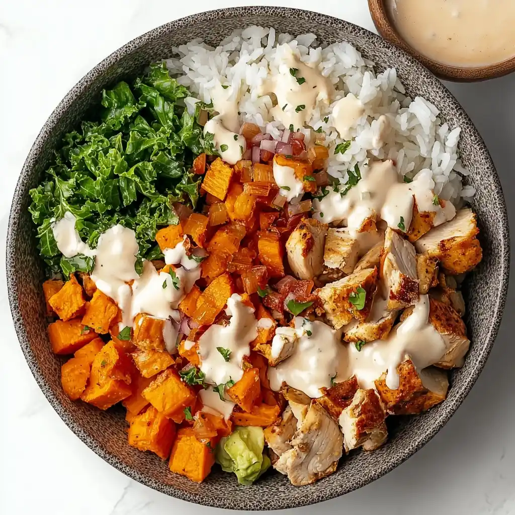Healthy Chicken And Sweet Potato Rice Bowl