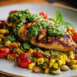20-Minute Irresistible Pesto Chicken: Corn & Bean Salsa