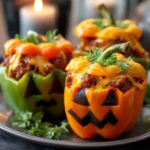 20-Minute Quick to Prep Halloween Stuffed Peppers