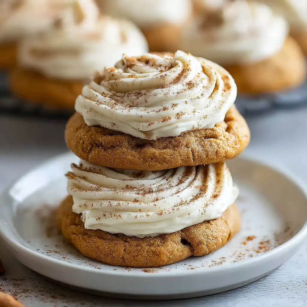 Best Soft Pumpkin Cookies Recipe Easy Cream Cheese Frosting For Cookies Homemade Pumpkin Cookies With Frosting Soft Pumpki...