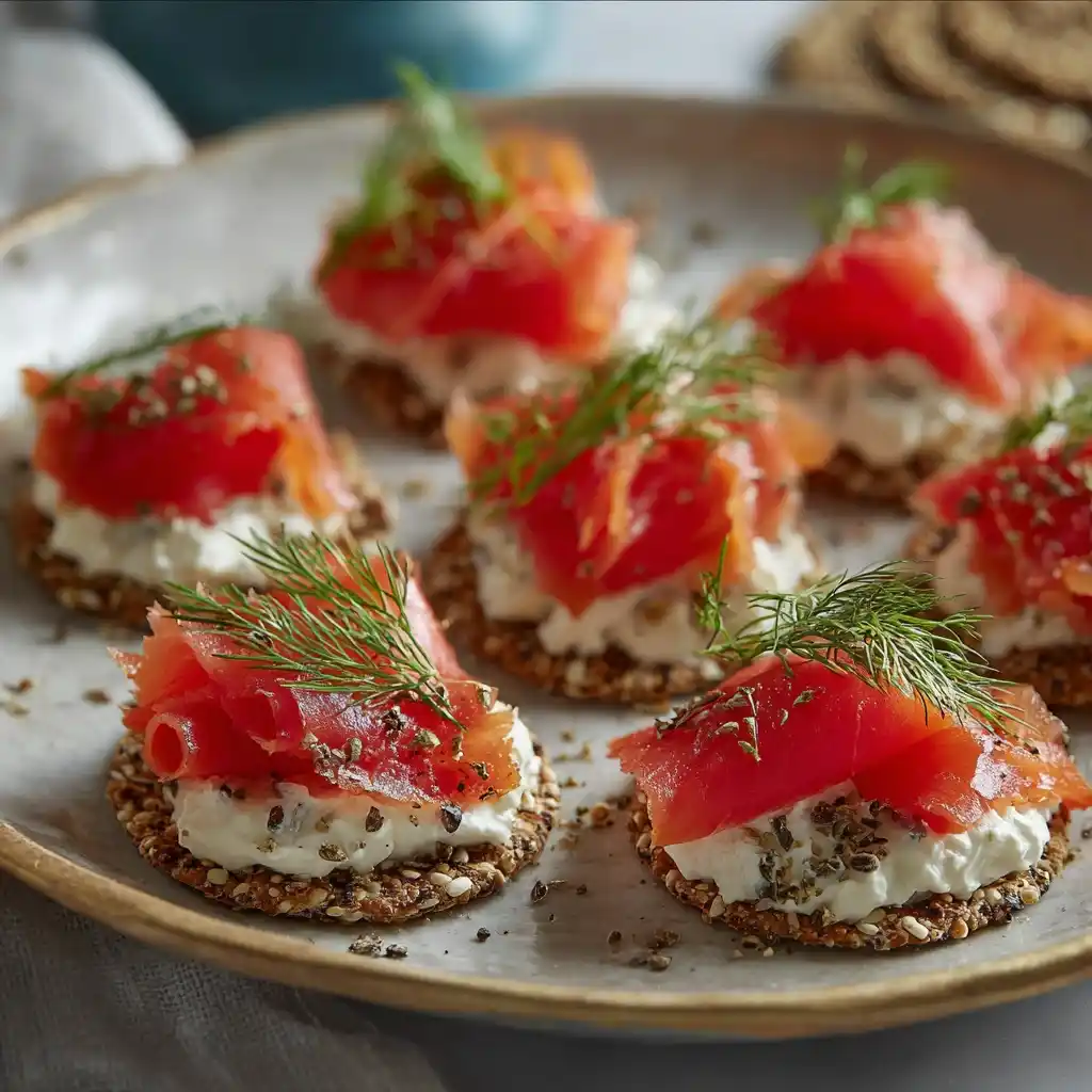 Smoked Salmon Cream Cheese Crackers