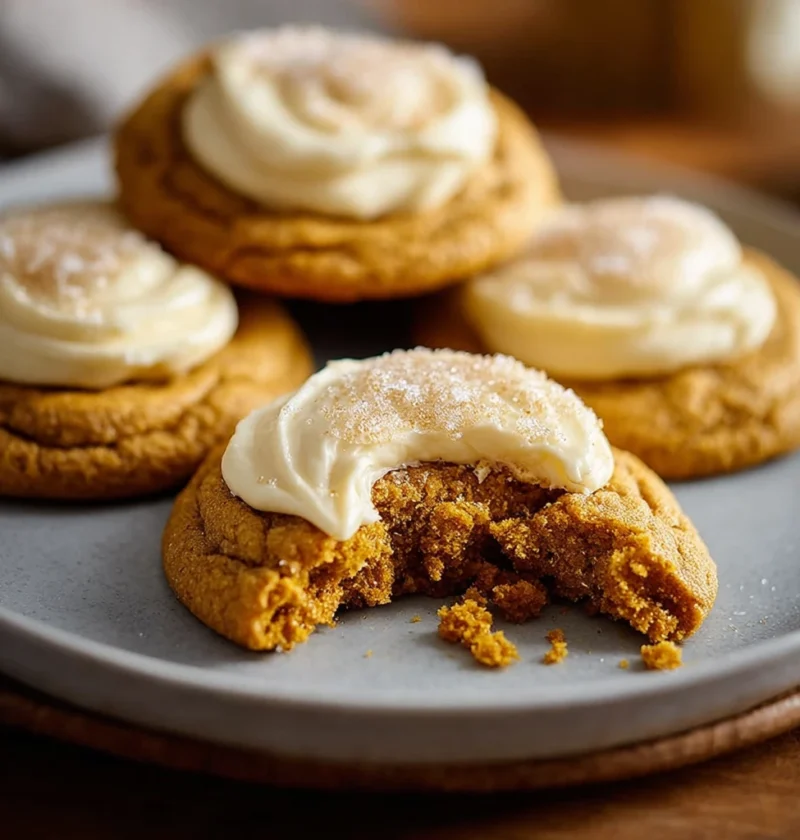 Best Fall Pumpkin Cheesecake Cookies Recipe Easy Pumpkin Cheesecake Cookies For Thanksgiving Gluten-free Pumpkin Cheesecak...