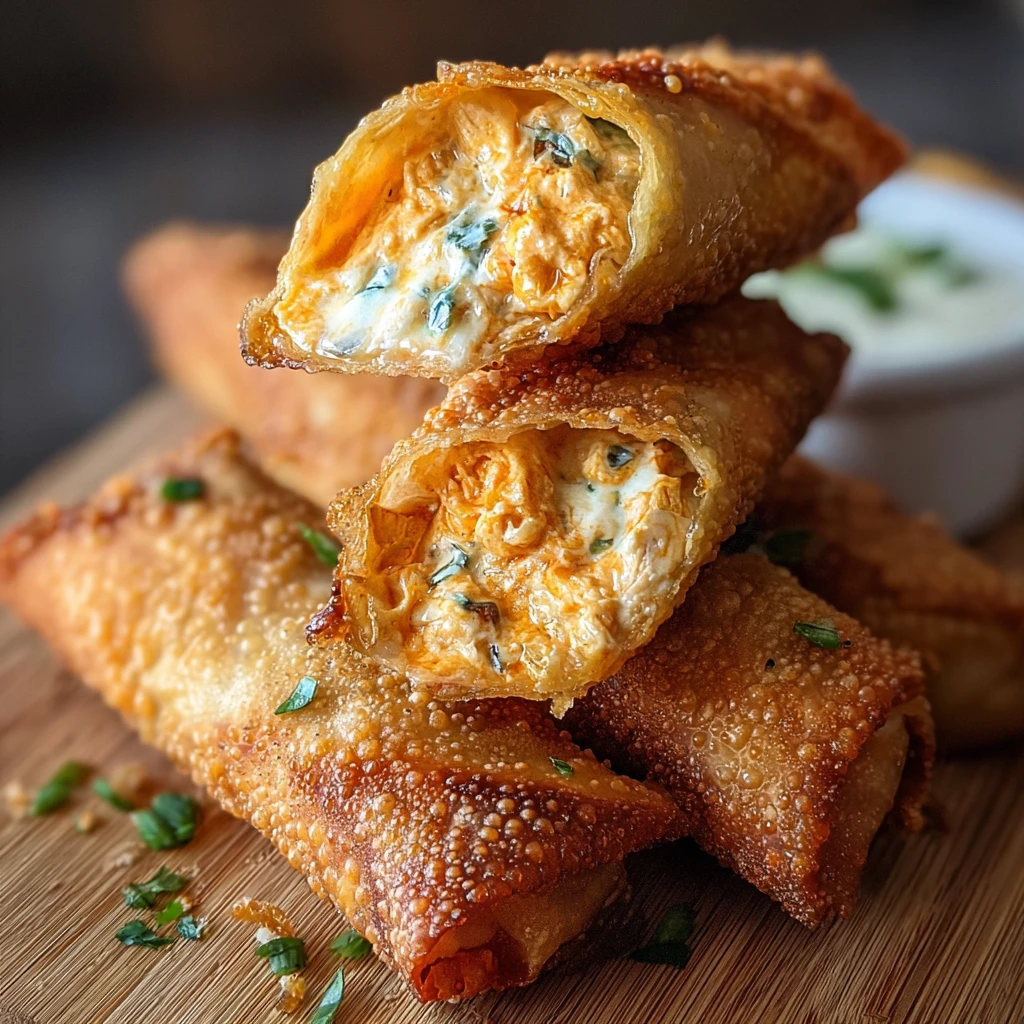 Buffalo Chicken Dip Egg Rolls