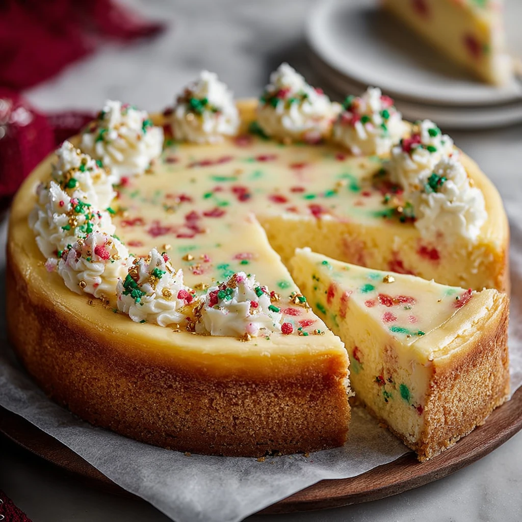 Christmas Sugar Cookie Cheesecake