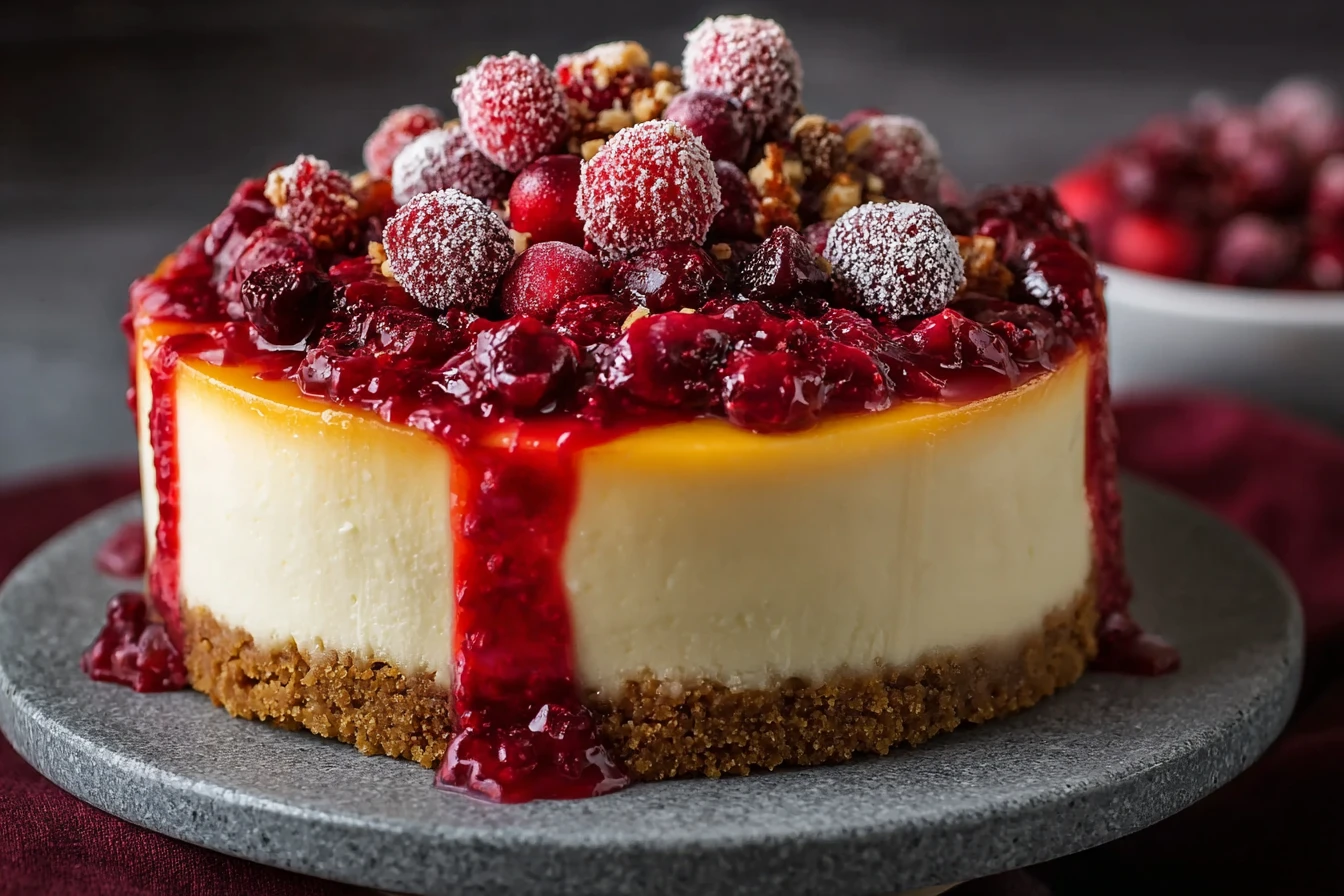 Cranberry Orange Cheesecake Recipe Best Cranberry Orange Cheesecake Homemade Cranberry Orange Cheesecake Cranberry Orange ...