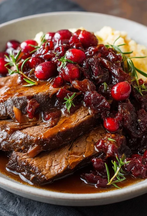 Easy Cranberry Balsamic Roast Beef Recipe Slow Cooker Cranberry Balsamic Beef Best Cranberry Balsamic Roast Recipe Cranber...