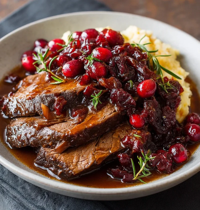 Easy Cranberry Balsamic Roast Beef Recipe Slow Cooker Cranberry Balsamic Beef Best Cranberry Balsamic Roast Recipe Cranber...