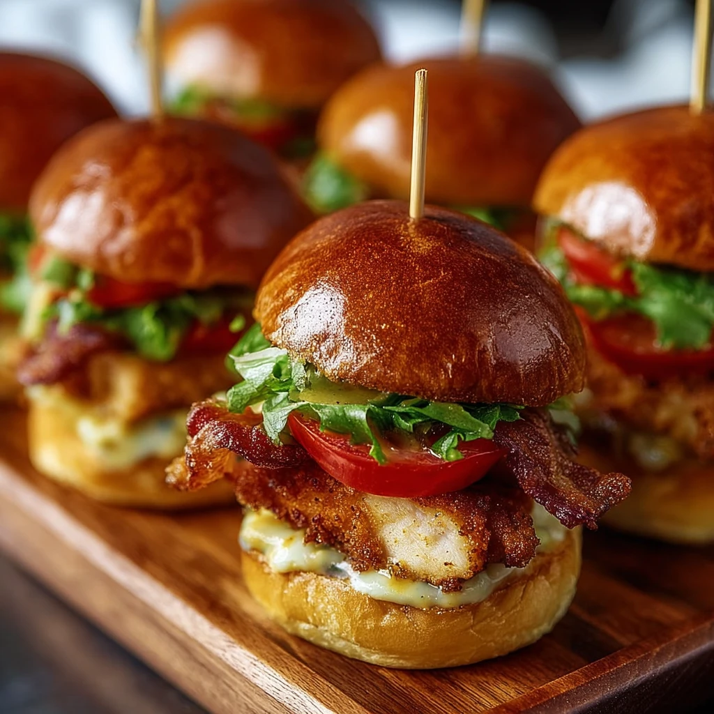 Easy Mini Honey Mustard BLT Chicken Sliders Recipe Best Honey Mustard Sauce For Chicken Sliders Low-calorie Mini Chicken B...