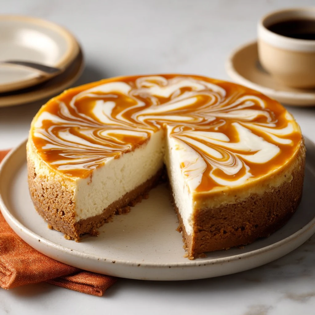 Easy Pumpkin Swirl Cheesecake Recipe Best Gluten-free Pumpkin Swirl Cheesecake How To Make A Pumpkin Swirl Cheesecake Pump...