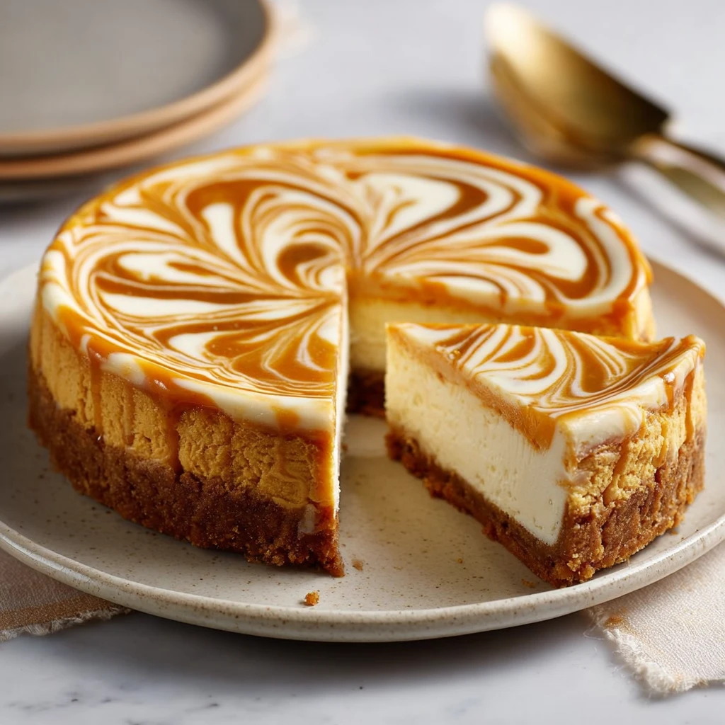 Easy Pumpkin Swirl Cheesecake Recipe Best Gluten-free Pumpkin Swirl Cheesecake How To Make A Pumpkin Swirl Cheesecake Pump...