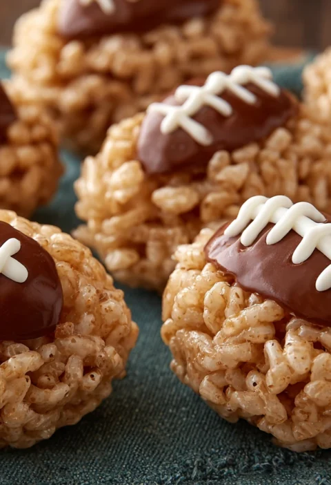 Easy Rice Krispie Footballs Recipe Homemade Rice Krispie Football Treats Best Game Day Rice Krispie Snacks Rice Krispie Fo...