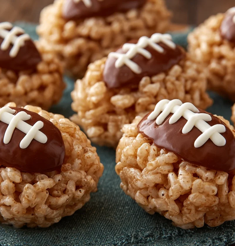 Easy Rice Krispie Footballs Recipe Homemade Rice Krispie Football Treats Best Game Day Rice Krispie Snacks Rice Krispie Fo...