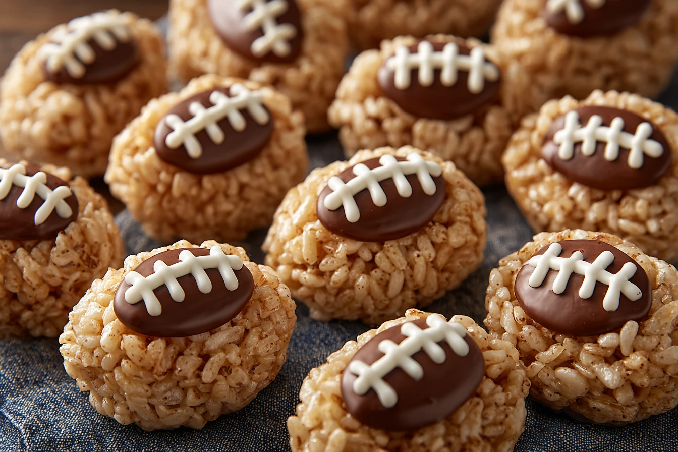 Easy Rice Krispie Footballs Recipe Homemade Rice Krispie Football Treats Best Game Day Rice Krispie Snacks Rice Krispie Fo...