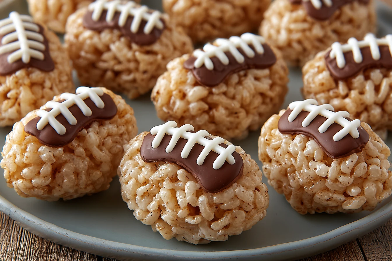 Easy Rice Krispie Footballs Recipe Homemade Rice Krispie Football Treats Best Game Day Rice Krispie Snacks Rice Krispie Fo...