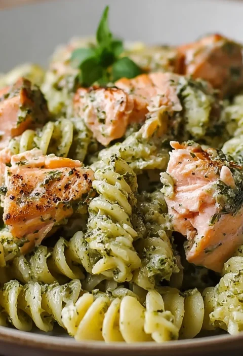 Easy Salmon Pesto Pasta Recipe Best Salmon Pesto Pasta Gluten Free Homemade Creamy Salmon Pesto Pasta How To Make Salmon P...