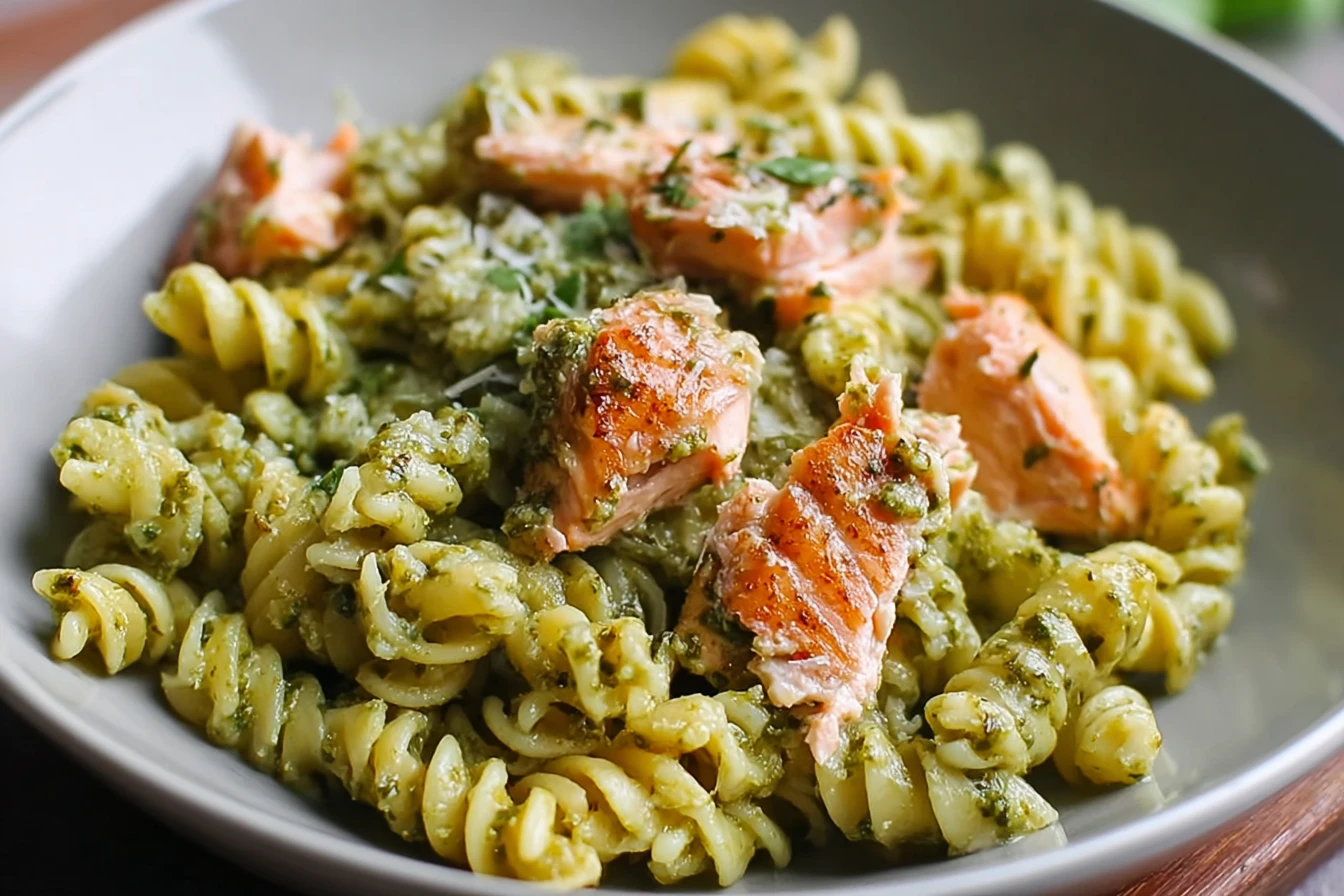 Easy Salmon Pesto Pasta Recipe Best Salmon Pesto Pasta Gluten Free Homemade Creamy Salmon Pesto Pasta How To Make Salmon P...