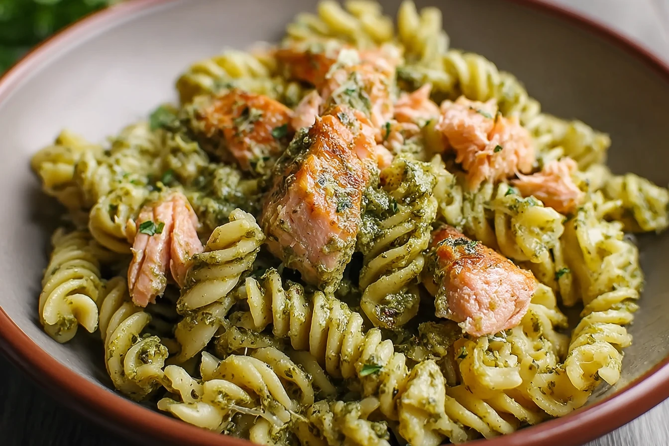 Easy Salmon Pesto Pasta Recipe Best Salmon Pesto Pasta Gluten Free Homemade Creamy Salmon Pesto Pasta How To Make Salmon P...