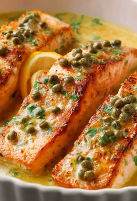 Easy Salmon Piccata Recipe Lemon Butter Salmon With Capers 30-minute Salmon Piccata Quick Lemon Caper Salmon Dish How To M...