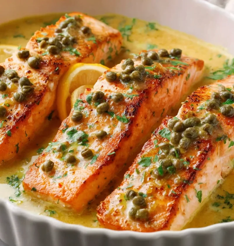 Easy Salmon Piccata Recipe Lemon Butter Salmon With Capers 30-minute Salmon Piccata Quick Lemon Caper Salmon Dish How To M...