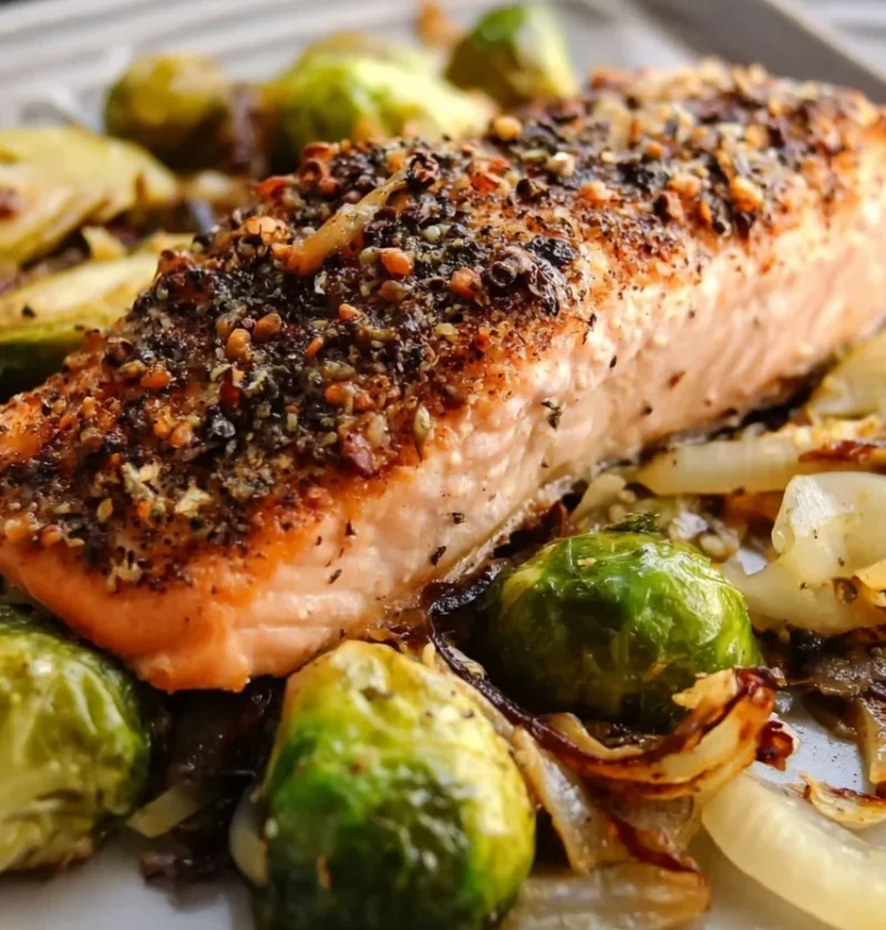 Easy Salmon Sheet Pan Dinner Recipe Quick Salmon And Brussels Sprouts Meal Healthy Sheet Pan Salmon Recipe 30 Minutes Shav...