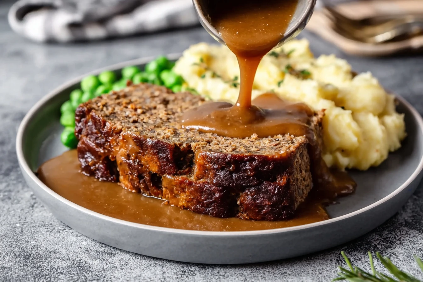 Easy Vegan Meatloaf Recipe With Gravy Plant-based Meatloaf Dinner Ideas Homemade Vegan Meatloaf Gravy Recipe Best Vegan Me...