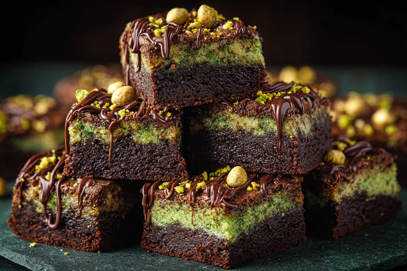 Ferrero Rocher Pistachio Brownies Recipe Easy Ferrero Rocher Pistachio Brownies Homemade Ferrero Rocher Pistachio Brownies...