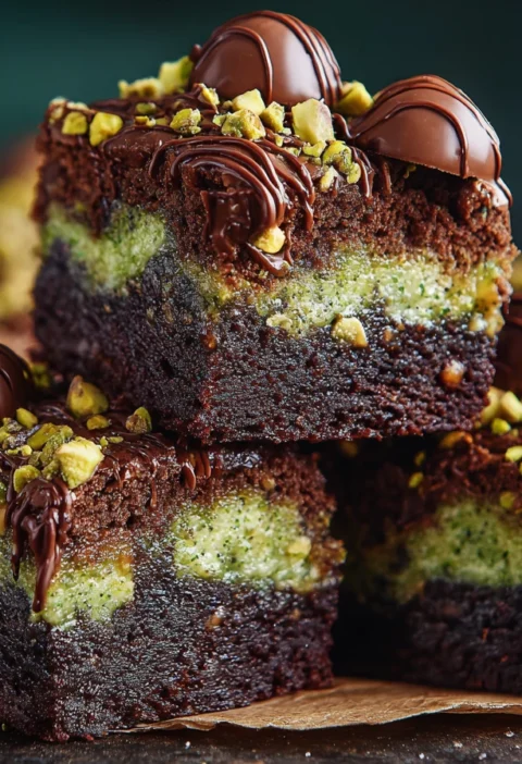 Ferrero Rocher Pistachio Brownies Recipe Easy Ferrero Rocher Pistachio Brownies Homemade Ferrero Rocher Pistachio Brownies...