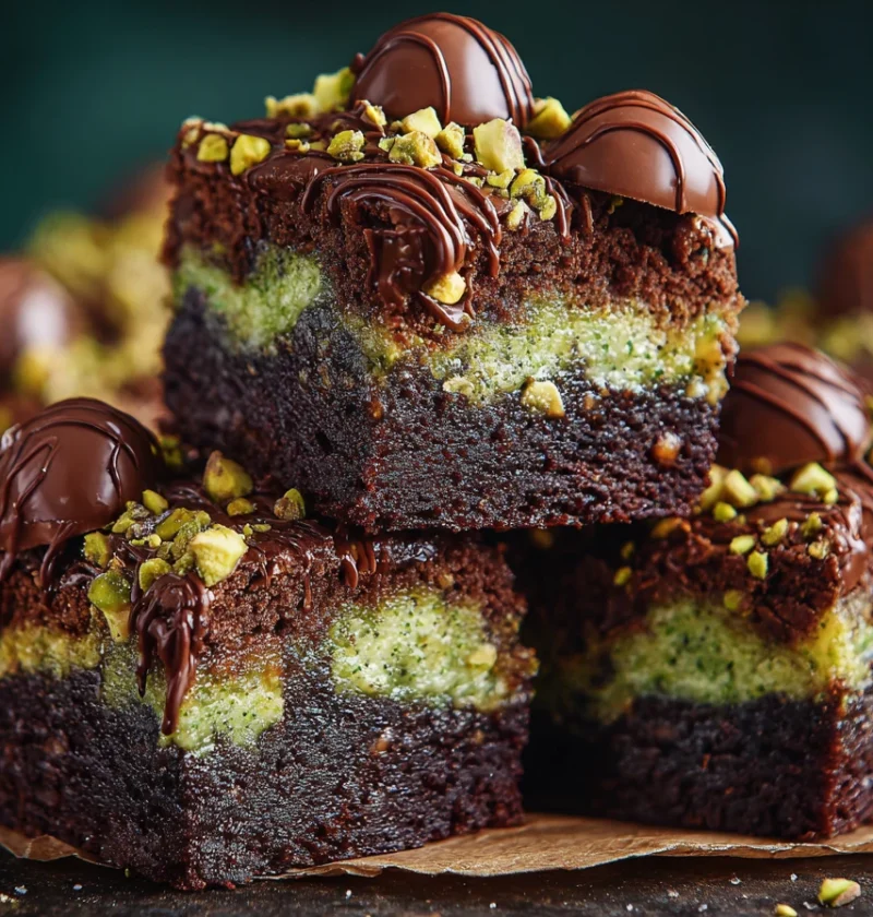 Ferrero Rocher Pistachio Brownies Recipe Easy Ferrero Rocher Pistachio Brownies Homemade Ferrero Rocher Pistachio Brownies...