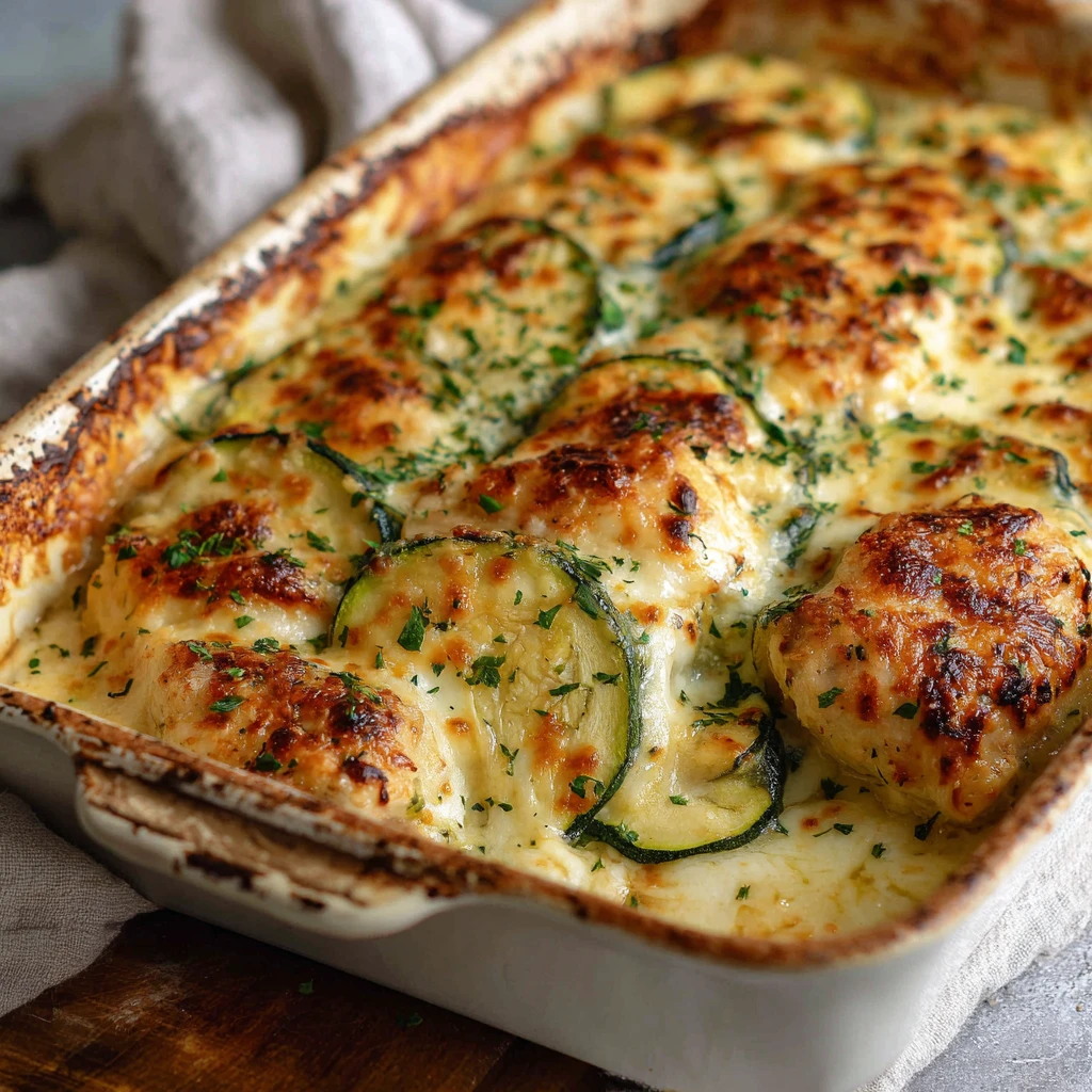 High Protein Chicken Zucchini Bake Recipe Italian Chicken Zucchini Bake Easy Low Carb Italian Chicken Bake High Protein Ch...