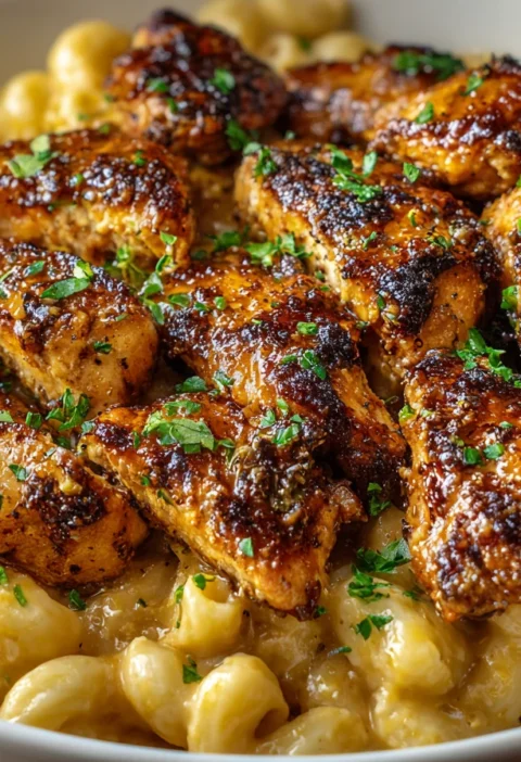 High Protein Honey Garlic Chicken Recipe Creamy Mac And Cheese Comfort Food Honey Garlic Butter Chicken High Protein Best ...