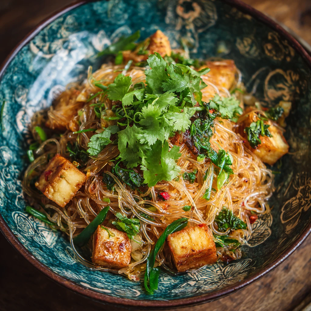 High Protein Rice Noodle Dish