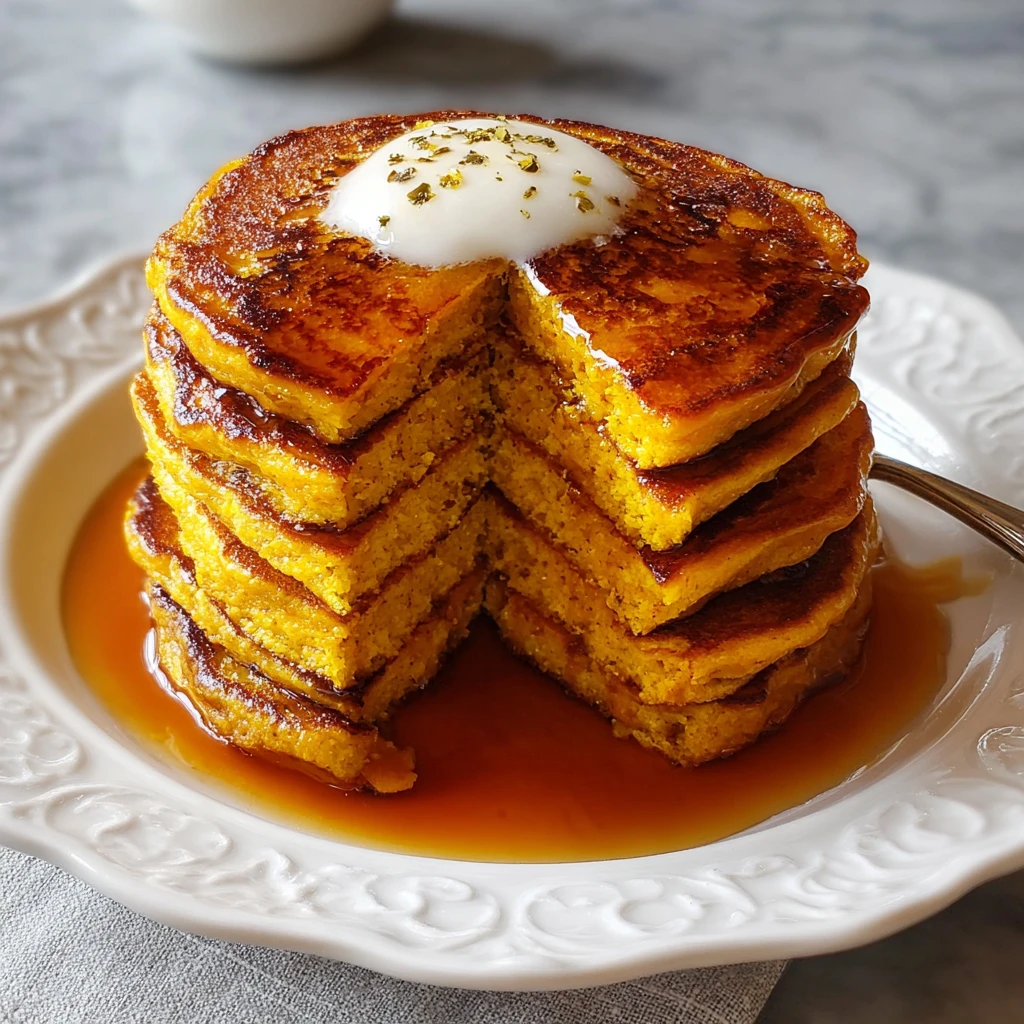 Pumpkin Cottage Cheese Pancakes