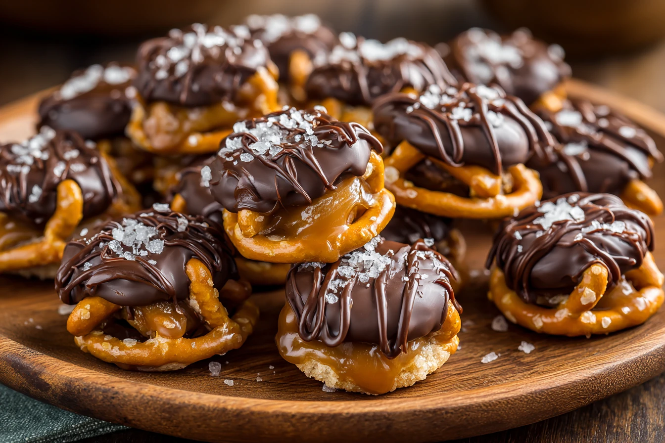 Salted Caramel Peanut Butter Pretzel Bites