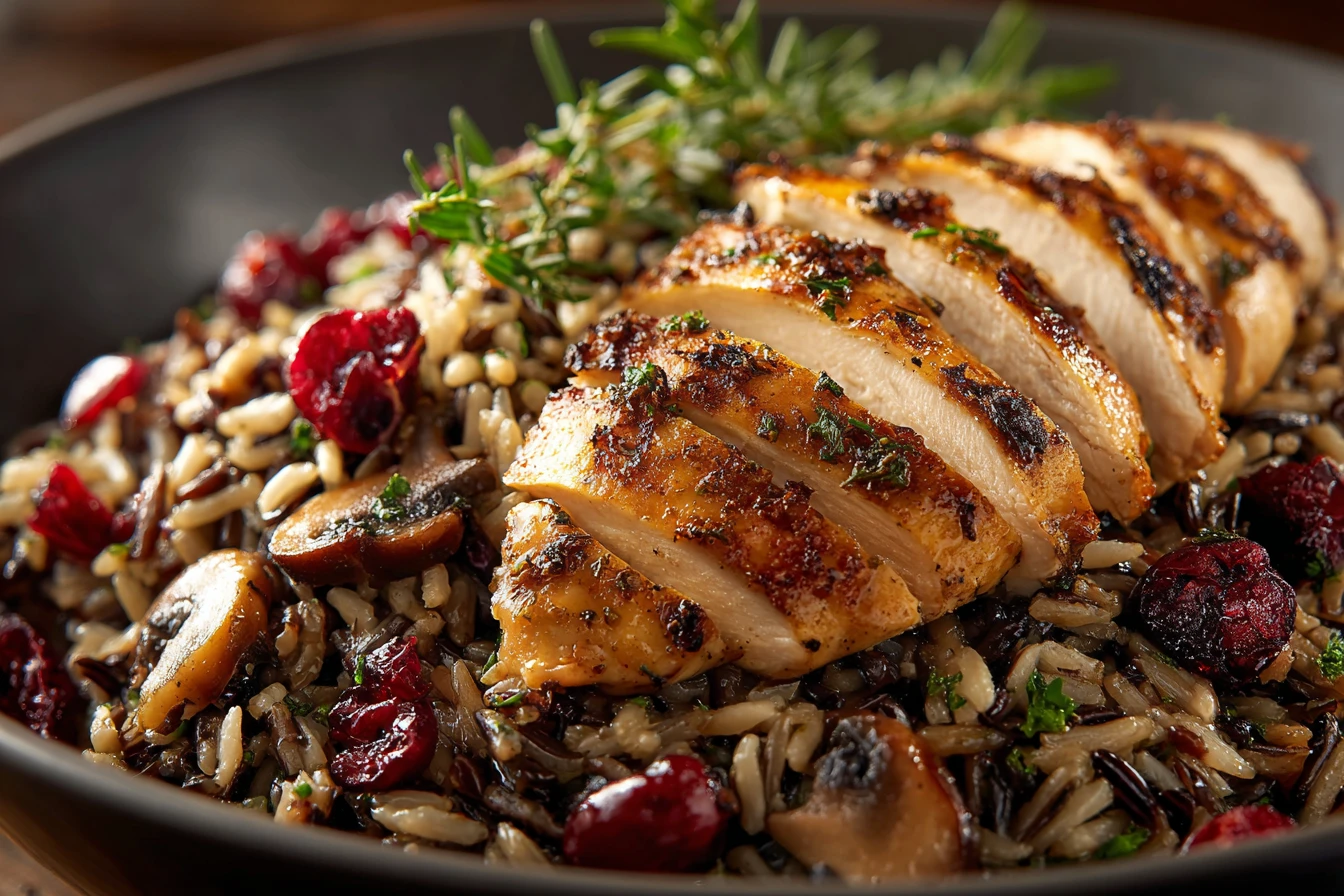 Savory Wild Rice Pilaf with Herbs And Cranberries